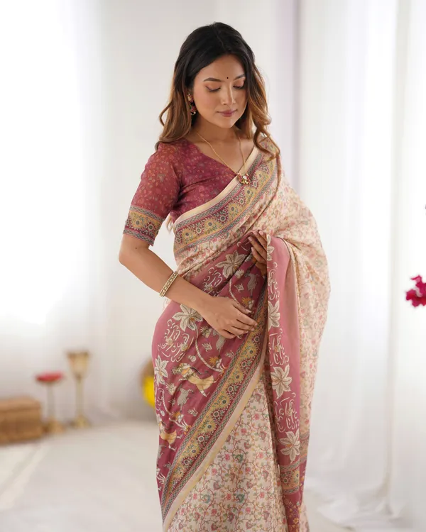 Beige_Linen_Saree_For_Women