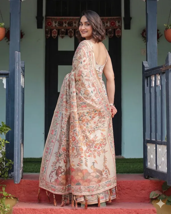 Multicolor_Linen_Saree_For_Women