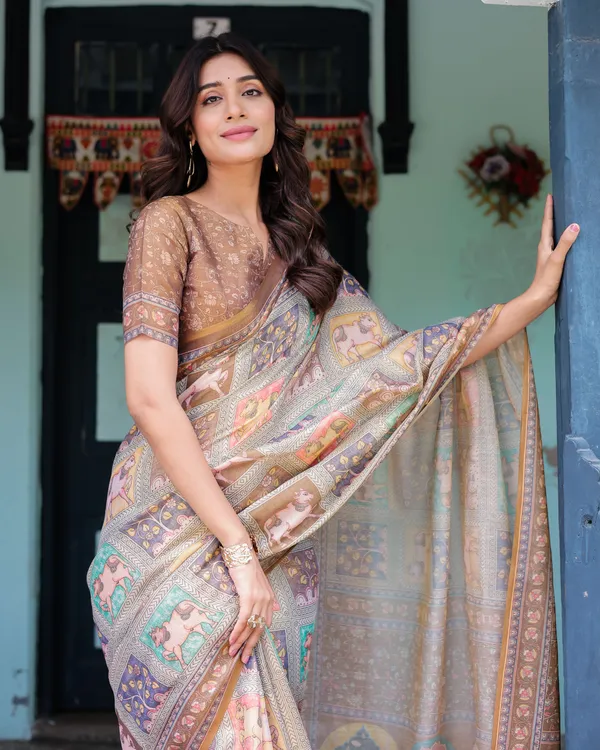 Multicolor_Linen_Saree_For_Women