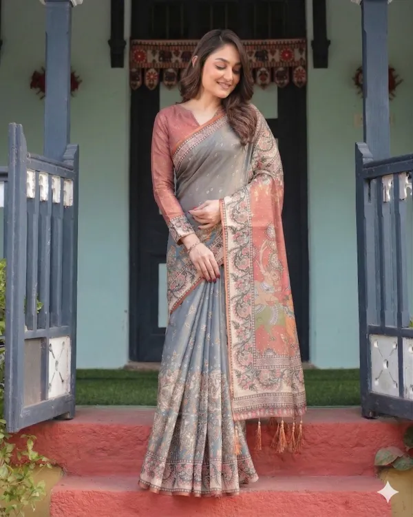 Grey_Linen_Saree_For_Women