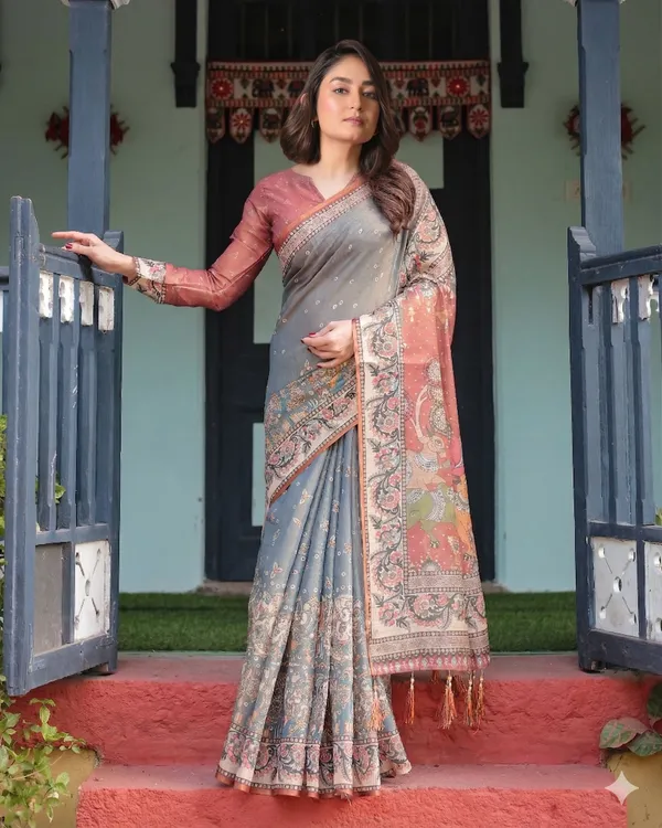 Grey_Linen_Saree_For_Women