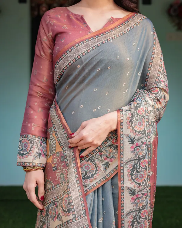 Grey_Linen_Saree_For_Women