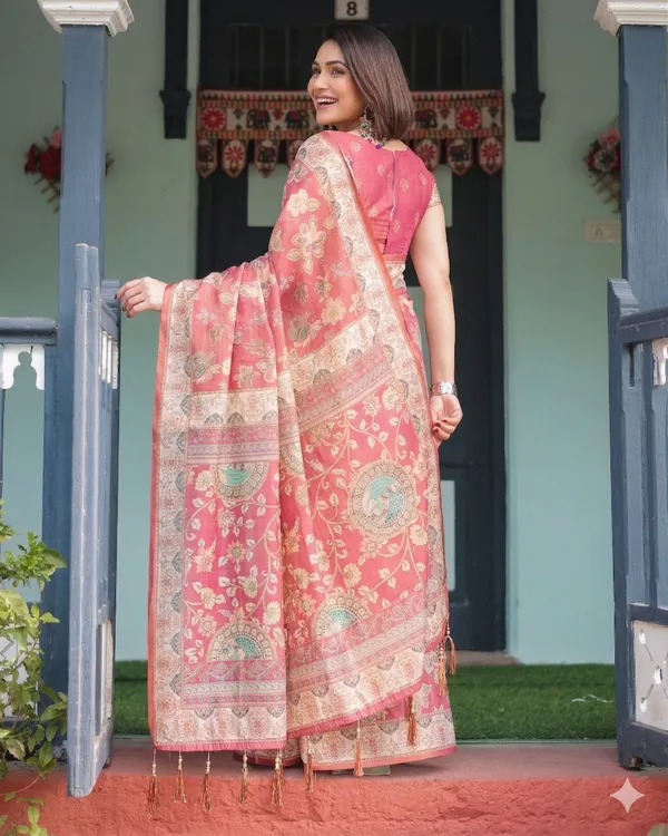 Pink_Linen_Saree_For_Women