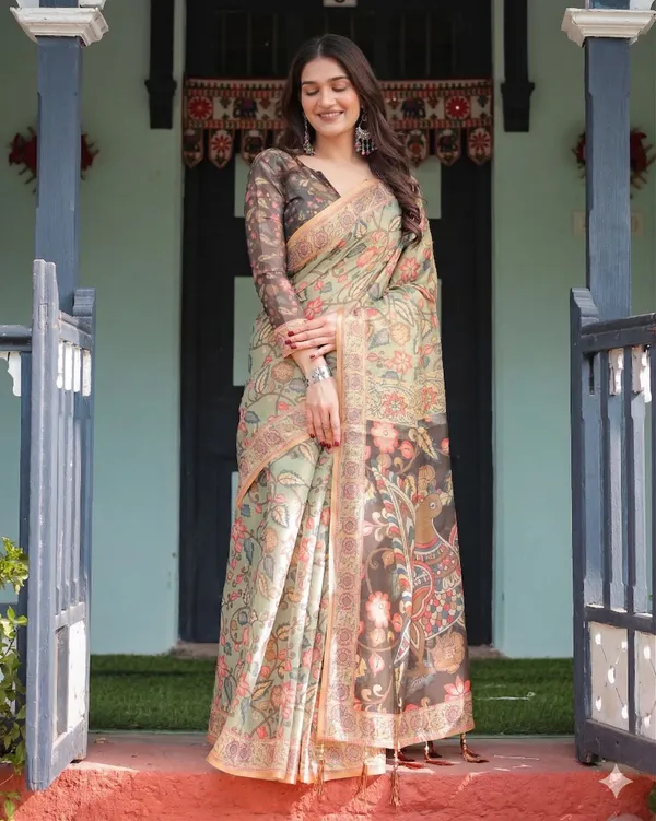 Multicolor_Linen_Saree_For_Women