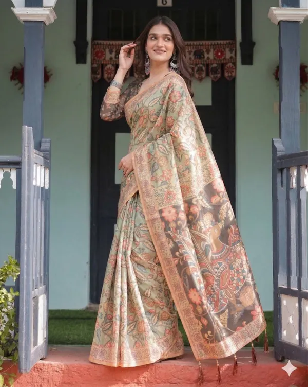 Multicolor_Linen_Saree_For_Women