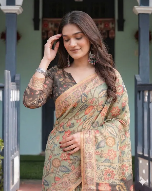 Multicolor_Linen_Saree_For_Women