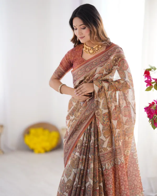 Multicolor_Linen_Saree_For_Women