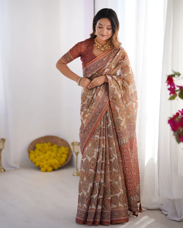 Multicolor_Linen_Saree_For_Women