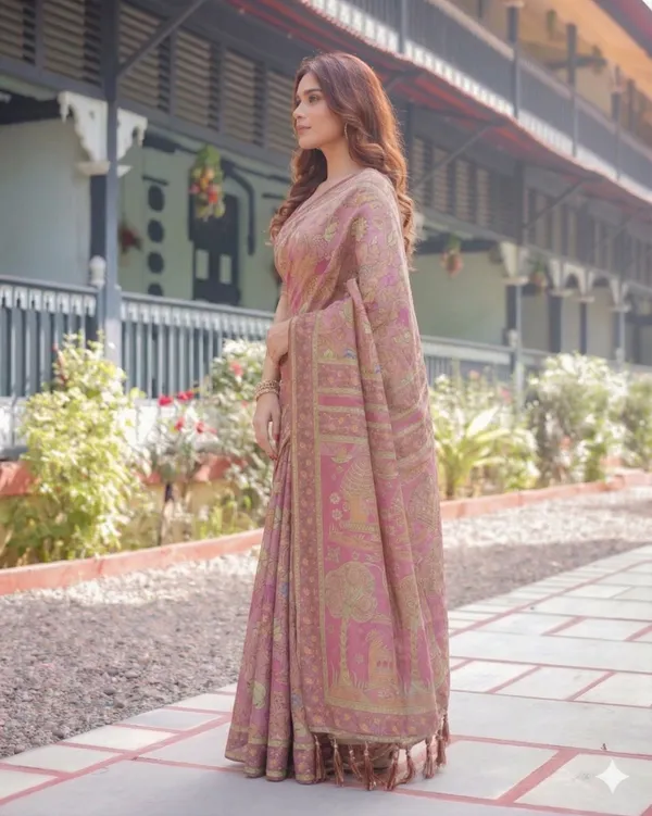Multicolor_Linen_Saree_For_Women