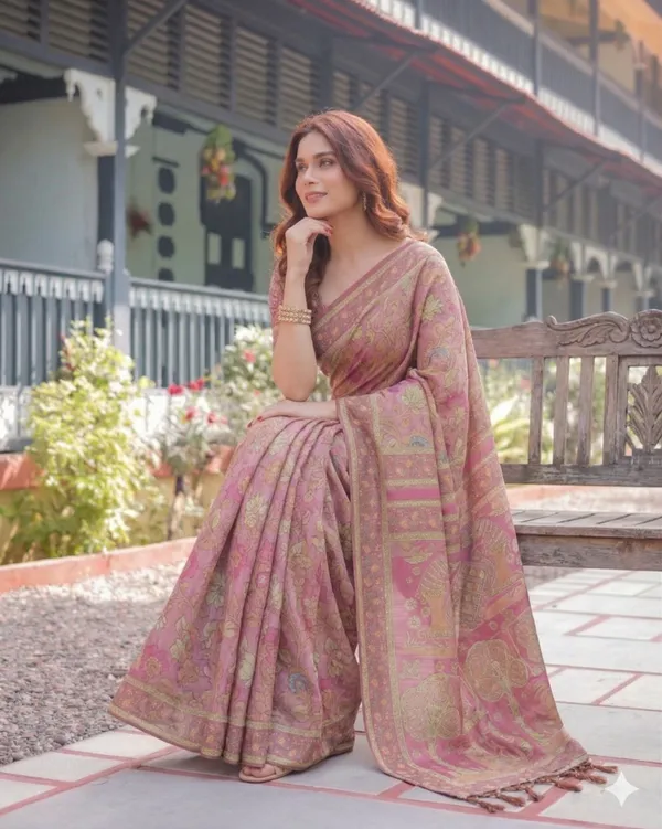 Multicolor_Linen_Saree_For_Women