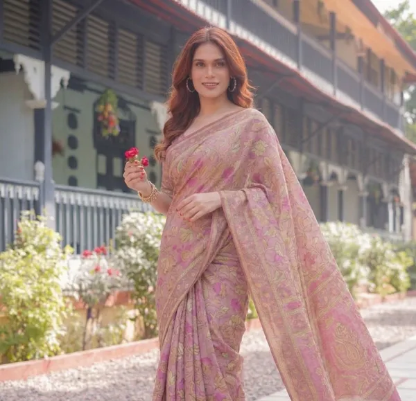 Multicolor_Linen_Saree_For_Women