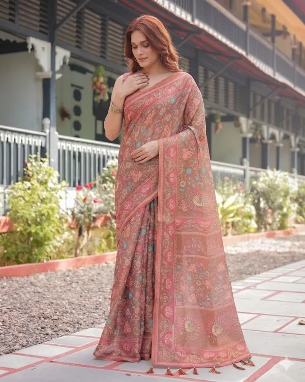 Multicolor_Linen_Saree_For_Women