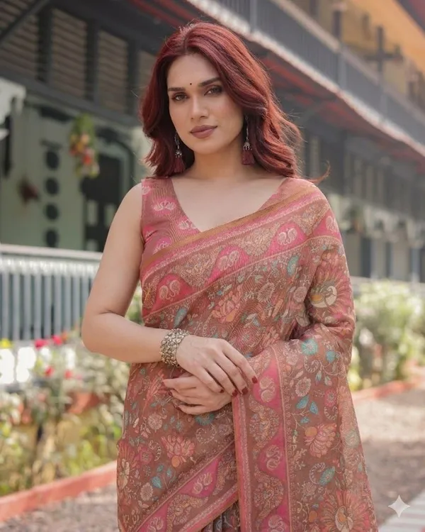 Multicolor_Linen_Saree_For_Women