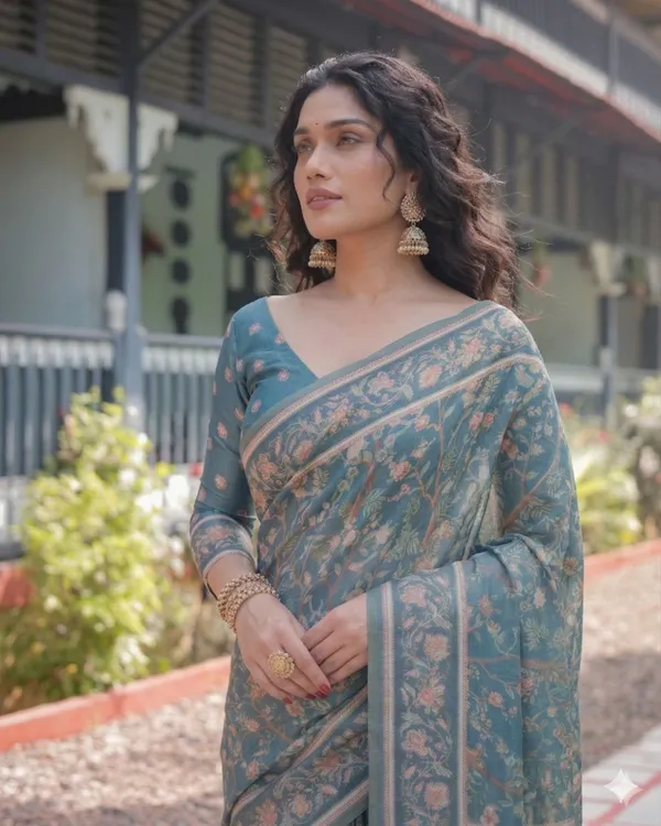 Blue_Linen_Saree_For_Women