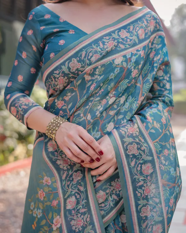 Blue_Linen_Saree_For_Women