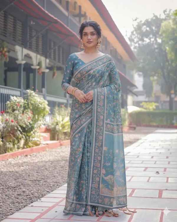 Blue_Linen_Saree_For_Women
