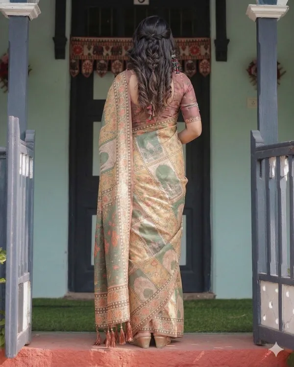 Beige_Linen_Saree_For_Women