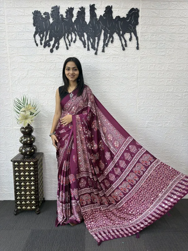 Multicolor_Satin_Saree_For_Women