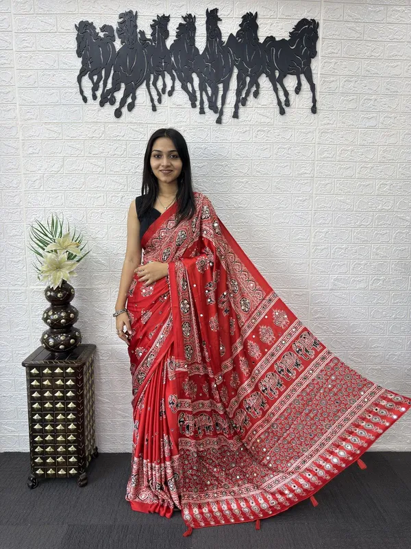 Multicolor_Satin_Saree_For_Women
