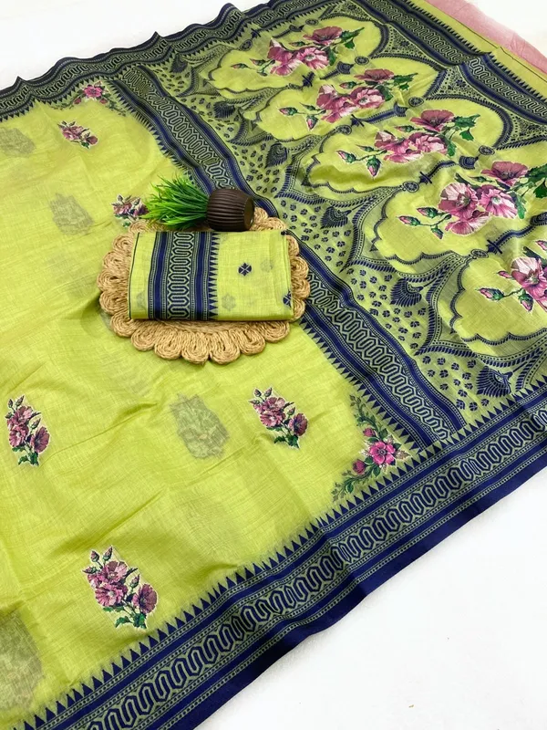 Green_Cotton_Silk_Saree_For_Women