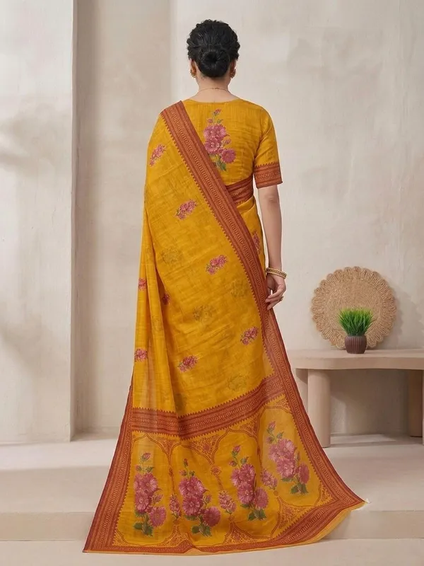 Yellow_Cotton_Silk_Saree_For_Women