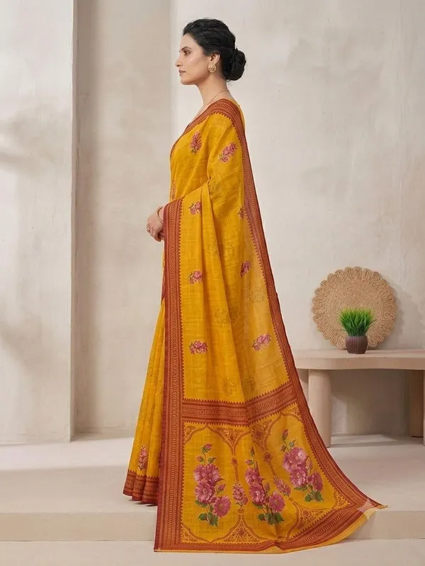 Yellow_Cotton_Silk_Saree_For_Women