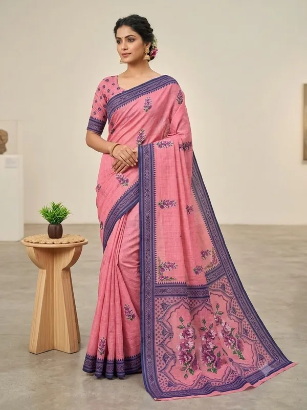 Pink_Cotton_Silk_Saree_For_Women