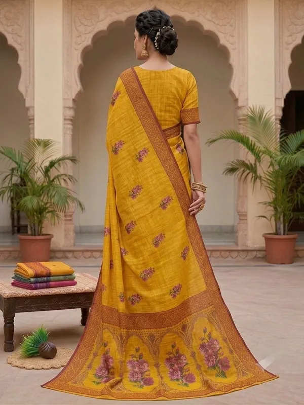 Yellow_Cotton_Silk_Saree_For_Women