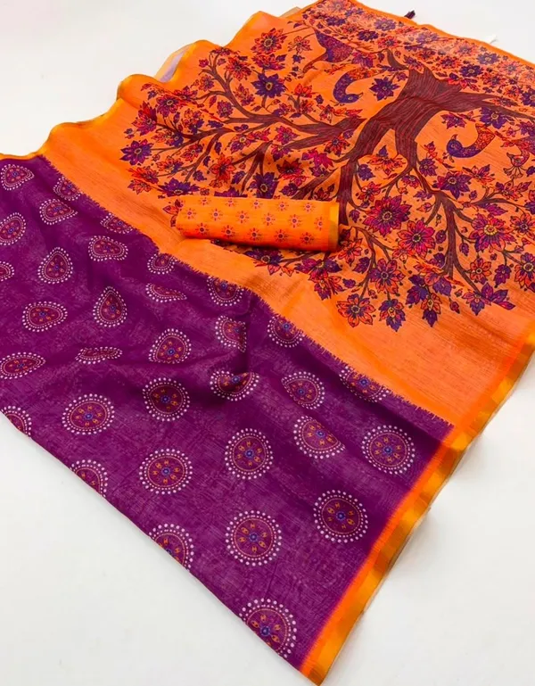 Pink_Linen_Saree_For_Women