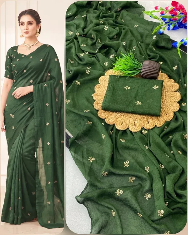 Green_Silk_Blend_Saree_For_Women