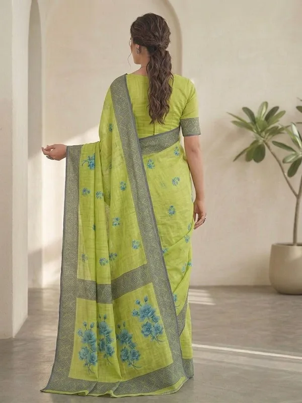 Green_Cotton_Silk_Saree_For_Women