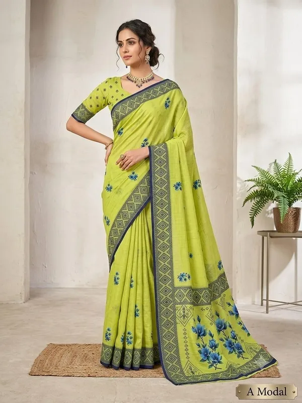 Green_Cotton_Silk_Saree_For_Women