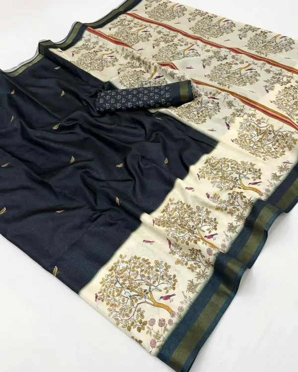 Black_Silk_Blend_Saree_For_Women