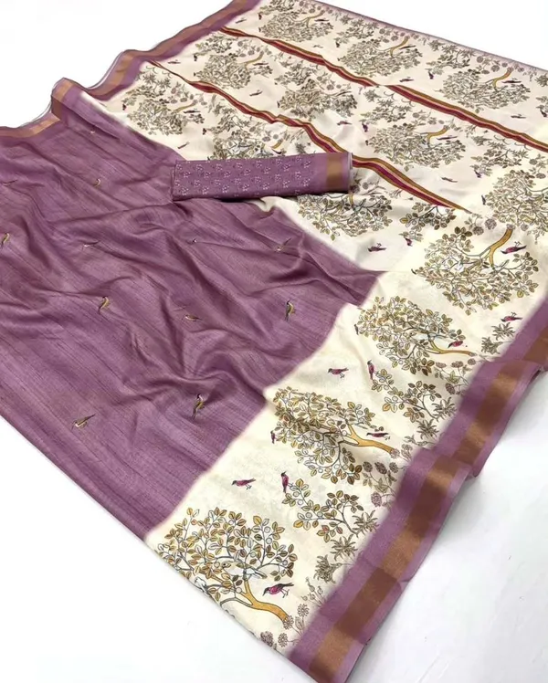 Purple_Silk_Blend_Saree_For_Women