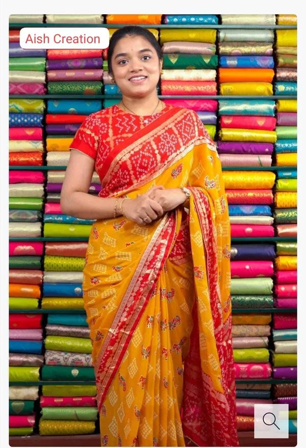 Yellow_Georgette_Saree_For_Women
