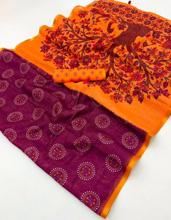 Purple_Linen_Saree_For_Women
