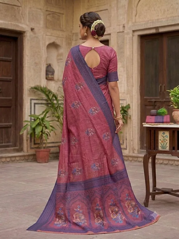 Magenta_Cotton_Silk_Saree_For_Women