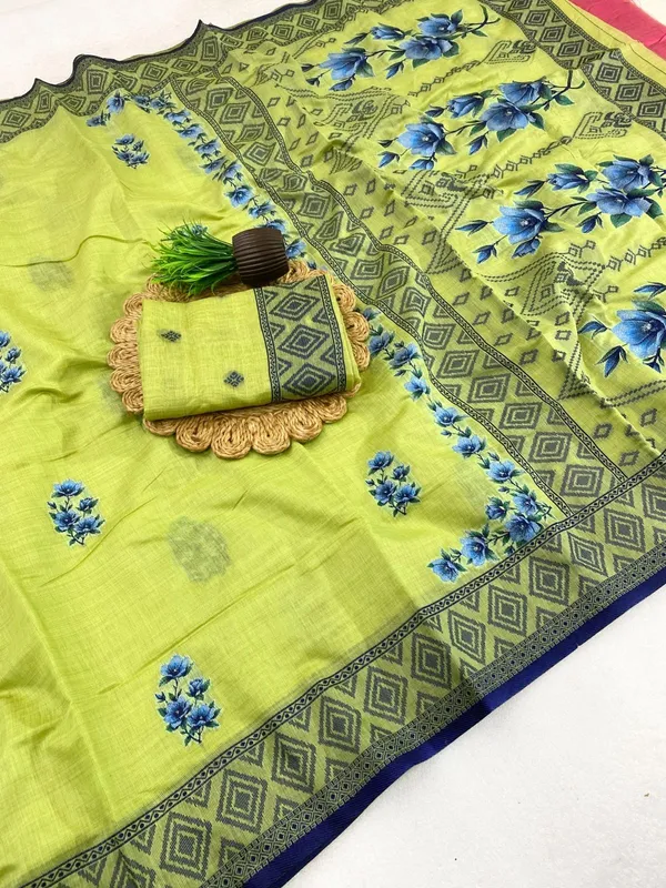 Green_Cotton_Silk_Saree_For_Women
