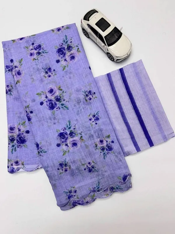 Purple_Cotton_Linen_Saree_For_Women