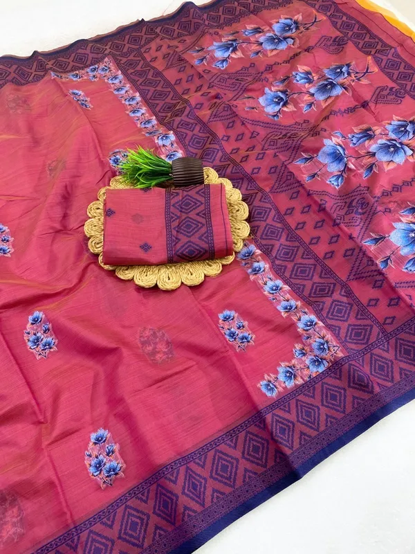 Magenta_Cotton_Silk_Saree_For_Women