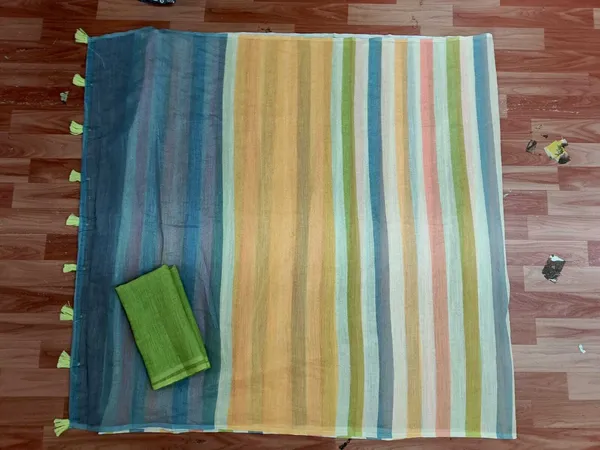 Multicolor_Linen_Saree_For_Women