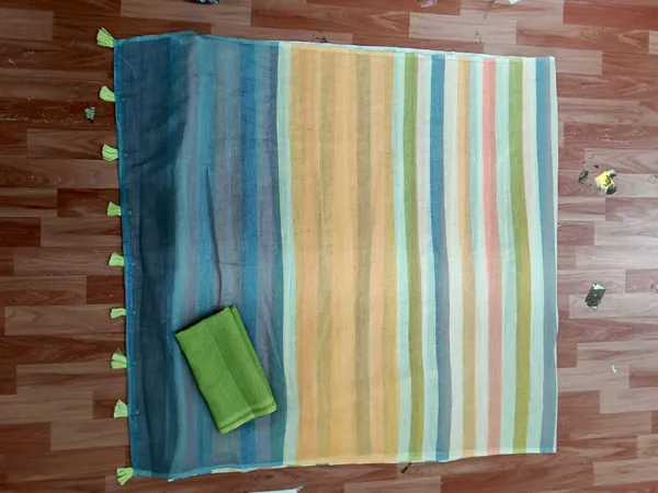 Multicolor_Linen_Saree_For_Women