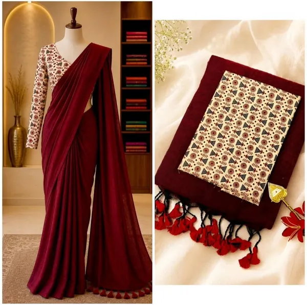 Red_Khadi_Saree_For_Women