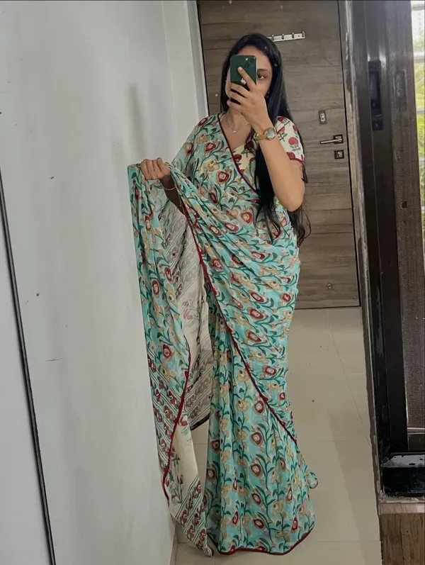 Light_Blue_Georgette_Saree_For_Women
