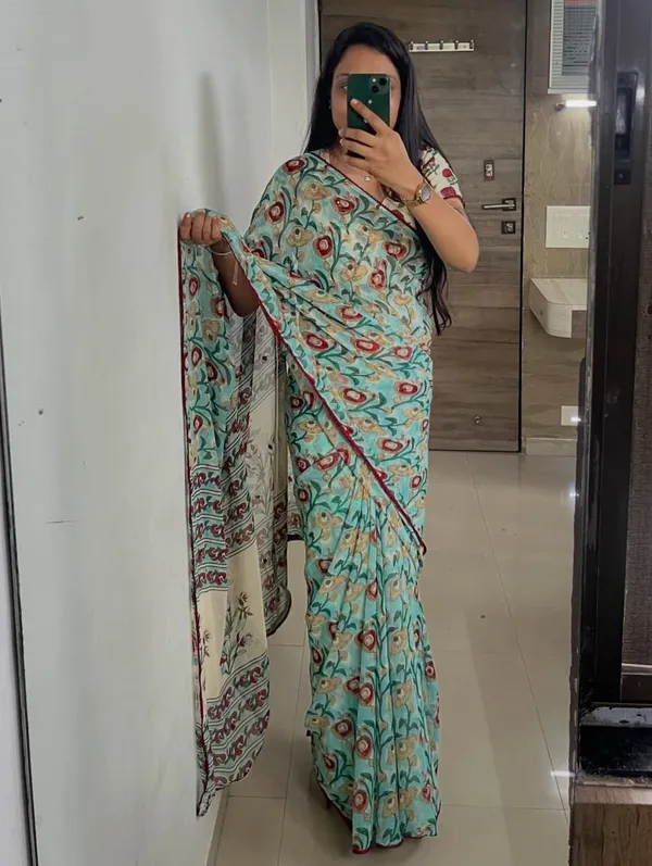Light_Blue_Georgette_Saree_For_Women