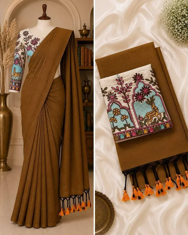 Mustard_Khadi_Saree_For_Women