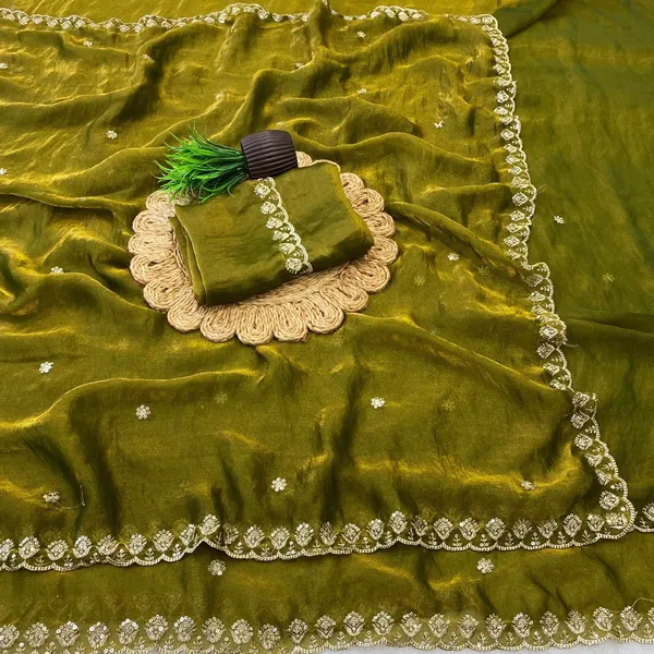 Dark_Green_Pure_Silk_Saree_For_Women