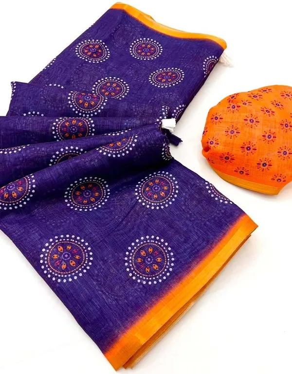 Purple_Linen_Saree_For_Women