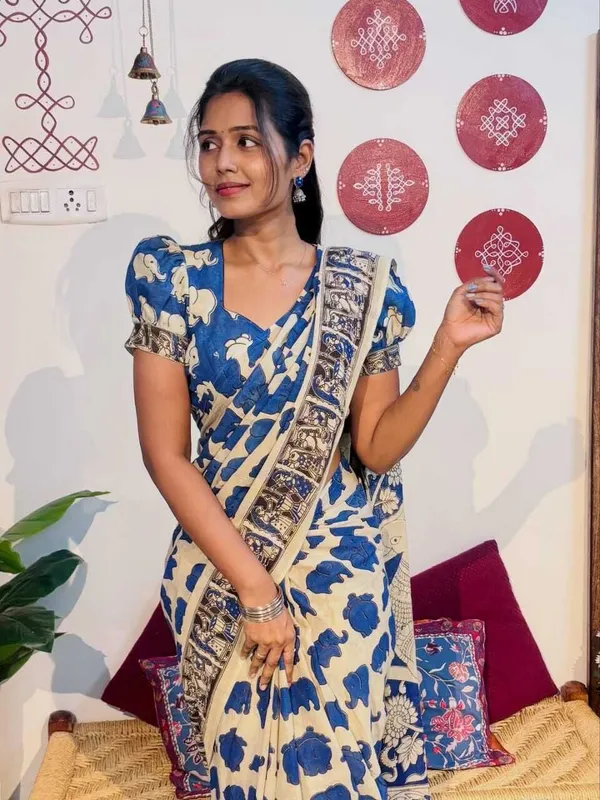 Blue_Mulmul_Saree_For_Women
