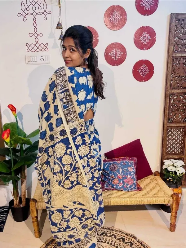 Blue_Mulmul_Saree_For_Women